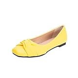 Genérico Manoletinas Mujer, Bailarinas Mujer Respetuoso Manoletinas Comodos Zapatos Planos Ballet Vintage Bailarinas Transpirables Flats Elegantes Casual Moda Amarillo 41/EU