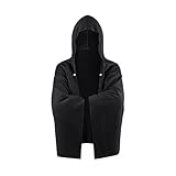 Poncho deportivo Cool Cloak 2026 multifuncional ligero con capucha para gimnasio y actividades al aire libre, tela que absorbe el sudor, varios colores, Negro, Altoa única