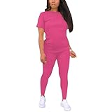 TOPONSKY Conjunto deportivo de 2 piezas para mujer, Bl Rose, Medium