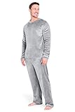 CityComfort Pijama Hombre Invierno, Pijama Forro Polar 2 Piezas de Manga Larga, (L, Gris Claro)