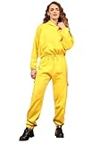 KOTTY Chándal de invierno para mujer, traje deportivo para mujer, Amarillo brillante., L