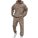 Chándal para Hombre M Conjunto de Sudadera con Capucha, Atuendo Informal Calle Bolsillos Uso Diario, cómodo otoño e Invierno, Chaleco Rojo n33