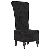 vidaXL Sillón de Respaldo Alto con Botones Terciopelo Negro
