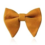 PACGOTH Pajaritas para hombres, corbatines preatados para hombre, corbatines de terciopelo para hombres, corbatín ajustable de gran tamaño con caja de regalo, Amarillo, Oversized