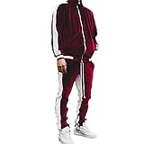 Conjunto De Chándal De Terciopelo para Hombre - Pantalones De Jogging Sportswaer De Color En Contraste con Chaqueta con Cremallera Conjuntos De Chándal Ropa Deportiva para Entrenamiento De Gimnasia