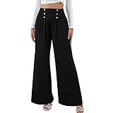 Culottes - Pantalones ligeros de verano para mujer, pantalones cruzados con hendidura, pierna ancha, pantalones con volantes, pantalones de yoga de verano, ligeros, transpirables, cómodos, pantalones