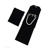 MTKSFDC Bolsa Para Guardar Joyas Bolsa enrollable cuadrada de terciopelo/cuero sintético for guardar joyas, collares, pulseras, colgantes, organizador de exhibición plegable(Black Velvet)