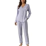 Conjunto de pijama para mujer linda conjunto de pijama para mujer y verano de algodón estampado superior con patrón de pijamas manga larga manga larga larga loungewear de gran tamaño ropa de dormir