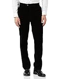 Xposed Pantalones de Terciopelo Suave para Hombre Parte de Cena clásica Tasado de Vestidos de Ajuste Pantalones [TRS-TIM-BLACK-32]