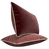 Blau Marité Set de 2 Fundas Cojín Terciopelo. Fundas Cojines Decorativos. Funda Cojin Sofa Terciopelo. Cojin Cama. Cojines salón. Relleno no Incluido. (Berenjena, 30x50cm)