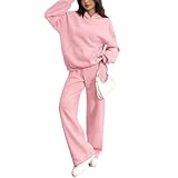 SCBFDI Pantalon Chándal Mujer, Pantalon Mujer Comodo Fato de Treino Mulher Trajes Fiesta Ropa Drip Legin Deportiva Polar Gimnasio Chandal Invierno Algodon Rosa Xl
