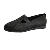 Zapatillas de correr Pretty Bailarinas para mujer, zapatos medievales, planos, de verano, para niñas, cómodos, de terciopelo, anchos, elegantes, para gimnasia, Negro , 40 EU