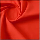 Tela de popelina de algodón por metro, 55 pulgadas, material suave, ligero y transpirable para forros, cortinas, ropa de cama, faldas y proyectos de costura (rojo, 1,4 x 5 m)