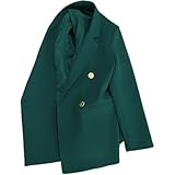 ENEN Blazer Mujer Color Sólido Elegante Chaqueta Dressy Manga Larga y Cuello de Solapa Blazer Negocios Casual Trajes para el Trabajo (Lampone,M)