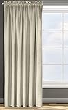 Eurofirany Rosa Cortina Opaca Terciopelo con Cinta de Cortina - 1 Unidad, Panel, Suave, Drapeado, Clásico, Elegante, Salón, Dormitorio, 200 g/m², 135x300 cm, Beige