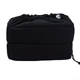 Bolsa de terciopelo para cámara con interior acolchado, diseño impermeable para DSLR y protección de lente (negro)