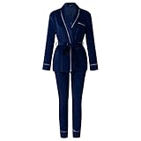 Pijama cálido de Navidad para mujer, otoño e invierno, manga larga, terciopelo dorado, cárdigan grueso y cálido, ropa para el hogar, pijamas de forro polar para mujer, dorado, L