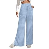 Pantalones de pana para mujer, corte bootcut, cintura alta, pantalones largos para mujer, pantalones largos de bateo, pantalones de terciopelo holgados, pantalones de pana abiertos, pantalones de pana