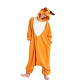 Juego de disfraz para mujer, disfraz de pijama en forma de animal, combinación de animales, disfraz de disfraz Kigurumi Pajamas carnaval, ropa de dormir para hombre y mujer, naranja, L