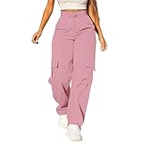 Pantalones cargo para mujer deportivos elásticos cargo pantalones anchos informales transpirables pantalones con múltiples bolsillos con bolsillos laterales Vintage Pants Baggy Trekking Combat