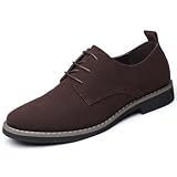 Hixingo Zapatos de Hombre de Vestir Mocasines Zapatos de Cuero Modernos Terciopelo Suave Zapatillas Vestir Hombre Antideslizante Suela de Goma para Negocios, Oficina, Trabajo, Bodas, 39-48 (Marrón,44)