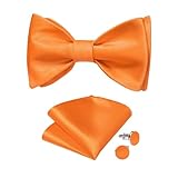 HRWLY Pajaritas de Seda for Fiesta de Boda, Pajaritas for Novio, Conjuntos de Gemelos y pañuelo, Regalo con Nudos for Hombre