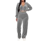 INLANDSIS Ropa de ocio cálida de terciopelo, ropa de correr para mujer adecuada para primavera y otoño, ropa para el hogar, ropa deportiva de dos piezas, conjunto de ropa deportiva, sudadera con