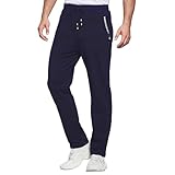 ZOXOZ Pantalon Chandal Hombre Deportivos Hombres Pantalones Casuales de Holgado Rectos Jogger con Bolsillos de Cremallera Azul L