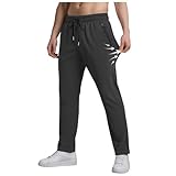 Generisch Pantalones de chándal para hombre anchos monocromáticos anchos de secado rápido refrescantes deportivos con piernas anchas y cremallera naranja cómodos para días activos pantalones de jogger