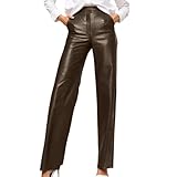 Generisch Pantalones de terciopelo para mujer, cintura alta, brillo plateado, de terciopelo fluido, ajustados, cintura elástica, cómodos, brillantes, pantalones elegantes, pantalones de fiesta