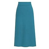 Generisch Falda de lana gruesa para mujer, de invierno, de lana, azul, XXL