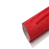 Tela Tapizar Techo Coche Tela de gamuza autoadhesiva 20 cm, 30, 50 x 140, tela terciopelo y cuero pegajoso for decoración interiores coche(Red,20cm x 140cm)