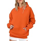 Sudadera con capucha para mujer de algodón de gran tamaño, tallas grandes, sudadera de manga larga, con capucha, bolsillo con capucha, básica, ropa de calle, retro, sudadera con capucha cálida