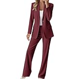 Conjunto de 2 piezas para mujer, conjunto de traje de negocios para mujer, elegante conjunto de pana para el trabajo de oficina, cómodo y ajustado, abrigos y pantalones de pierna ancha de cintura alta