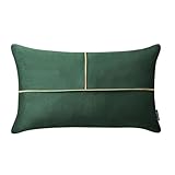 ROOM99 Be Glam Simple 30 x 50 cm Fundas de cojín Decorativas para Dormitorio, salón, Terciopelo, Verde Oscuro