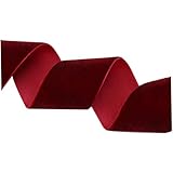 Cinta para envolver una cinta de terciopelo rojo de 25 yardas de largo con carrete de bobina de diy ancho de terciopelo para elaboración, envoltura y diadema creando