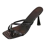 Genérico Zapatos Mujer Tacon Zapatos de Verano de Mujer Sandalias Retro con Tacón para,Populares En Verano Sandalia Plana Sandalias Planas (Black,37)