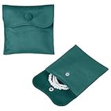 sourcing map 2 bolsas de terciopelo para joyas con botón a presión de 4 x 4 pulgadas, pequeñas bolsas de almacenamiento de regalo, organizador de joyas suave, embalaje portátil, apto para collares