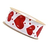 GRADENEVE Cinta para Envolver Regalos de Poliéster Diseño de Corazón, Decorativa y Fácil de Usar, Adecuado para Fiestas y Decoración en 1 Rollo