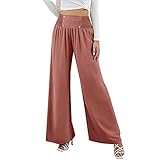 Culottes - Pantalones ligeros de verano para mujer, pantalones cruzados con hendidura, pierna ancha, pantalones con volantes, pantalones de yoga de verano, ligeros, transpirables, cómodos, pantalones