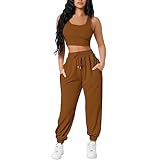 KBOPLEMQ Trajes deportivos para mujer, 2 piezas, camiseta de yoga para mujer + sin costuras, trajes de yoga de cintura alta, leggings de entrenamiento para mujeres, juego de jogging pilates, ropa de
