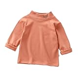 Camiseta de manga larga de terciopelo para niños con cuello alto y cuello alto impreso clase A bebé otoño e invierno camiseta de manga larga para otoño e invierno, naranja, 5-6 años