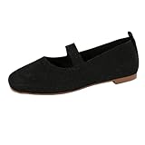 Zapatos mujer cómodos verano bonitas bailarinas mujer balerina zapatos medievales planos de verano niñas zapatos cómodos de terciopelo ancho H zapatos elegantes de gimnasia, Negro , 36 EU