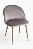 Regalos Miguel - Sillas Comedor - Silla Vint Terciopelo - Gris Claro
