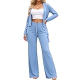 Vhersily Chándal de mujer de terciopelo de 2 piezas con sudadera con cremallera completos para correr, chaqueta con capucha y pantalones curvados, conjunto de pareja, moda respirante, entrenamiento