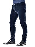 Evoga Pantalones de hombre de terciopelo para hombre, de invierno, casuales, azul oscuro, 46