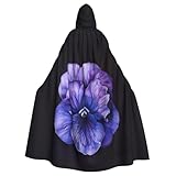 HUIopq Capa con capucha unisex con estampado de flores violetas, cosplay, carnaval, festival al aire libre, suministros para fiestas temáticas