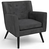 IDMarket - Sillón escandinavo Anita en terciopelo gris antracita