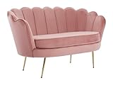 Pascal Morabito-Sofá de 2 plazas de Terciopelo Rosa Dandelion