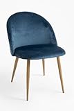 Regalos Miguel - Sillas Comedor - Silla Vint Terciopelo - Azul